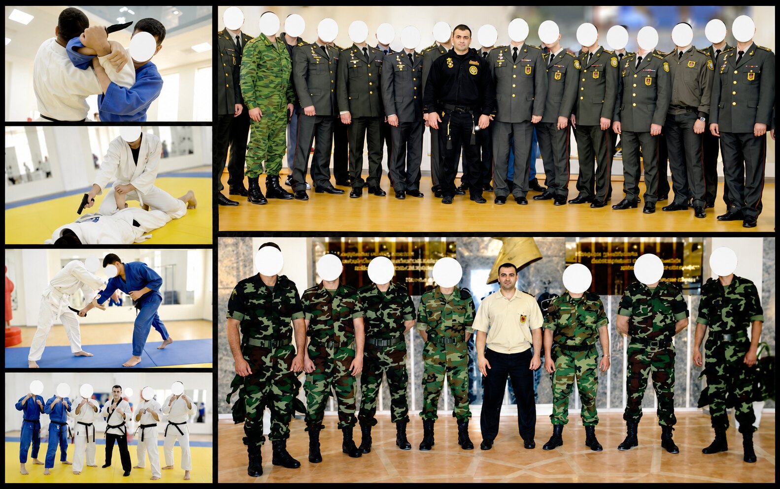 Grandmaster Vidadi Hajiyev with senior military officers and soldiers of the Special State Protection Service
